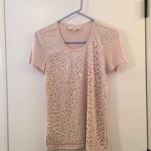 LOFT leopard sequin top